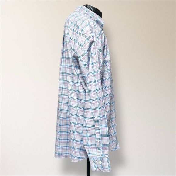 Brooks Brothers 346 Blue Red Plaid Long Sleeve Button Down Shirt Preppy Men's L - Picture 3 of 9